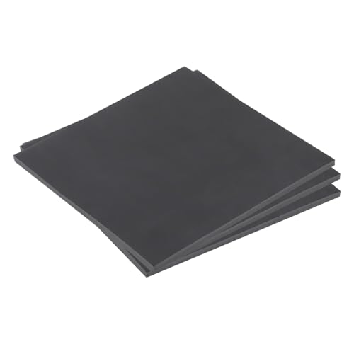 Image of Expanded PVC Plastic Sheet 5 /16 inch Thick, 12 inchx12 inch Lightweight Rigid Foam Sheet, [for Crafts Signage Displays Digital Screen Printing] - Black / 3 Pcs