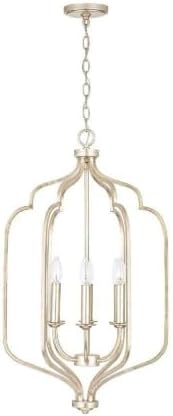 Capital Lighting 538761WG Ophelia Open Frame Candle Foyer Pendant, 6-Light 360 Total Watts, 31" H x 18" W, Winter Gold