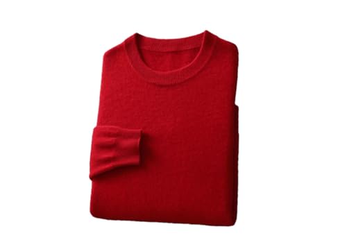 Men's 100% Merino Wool O-Neck Long Sleeve Pullover Spring-Fall Knitwear Top