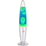 OPULARS Lava Lamp Green Lava Lamps for Adults and Kids, 13.5-inch Silver Base Motion Lamp with Green
