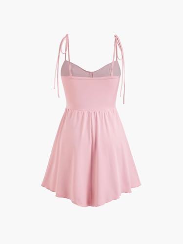 Image of CIDER Womens Cowl Neck Tie up Mini Dresses Sleeveless Ruched A Line Corset Short Formal Party Wedding Guest Club Dress