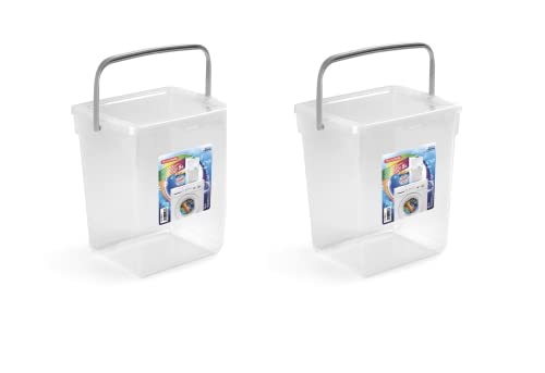 2 pezzi Contenitore 5 Litri Con Coperchiò Per Detergente Detersivi Polvere Per Lavatrice Capsule Pastiglie per Lavastoviglie Porta Molette Storage Box (