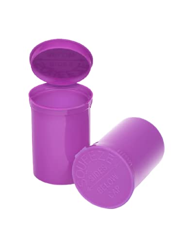 225 Pack Empty Pill Bottles with Pop Top Caps, Medicine Containers, Prescription Vials with Lids, Pop Top Bottles, Flip Top Caps, Empty Vials, Pill Organizer.(19 Dram, Grape Purple)