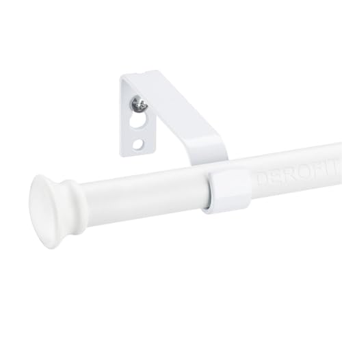 Curtain Rods, White Curtain Rods for Windows 28 to 48 Inch, 5/8 Inch Small Decorative Matte White Curtain Rod Set with Brackets, Splicing Adjustable Curtain Rods