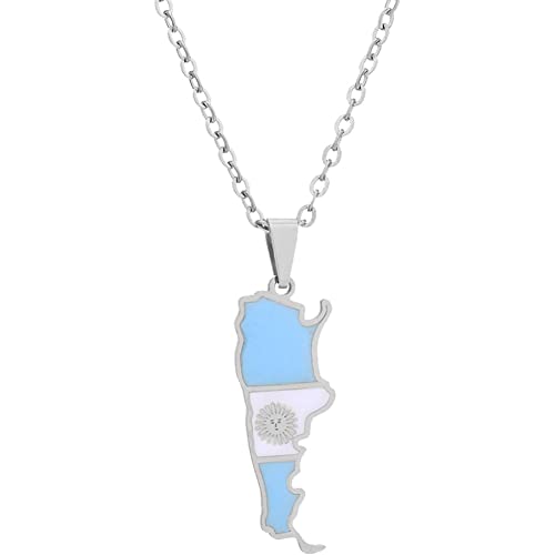 YOUXIU Collares De Mapa Argentina Mapas De País Argentino Colgante Étnico Argentino Nacional De Bandera Joyería para Mujeres Hombres Cover