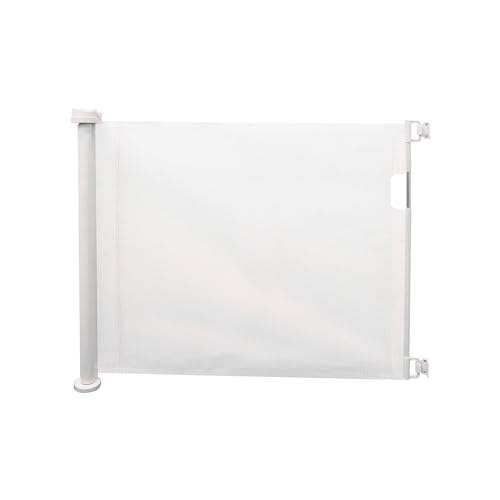 Cancello di Sicurezza per Bambini Estendibile - Cancelletto Ideale per Scale e Porte, Meccanismo di Blocco Facile, Montaggio a Vite, in ABS e PVC, 130x88 cm, Bianco