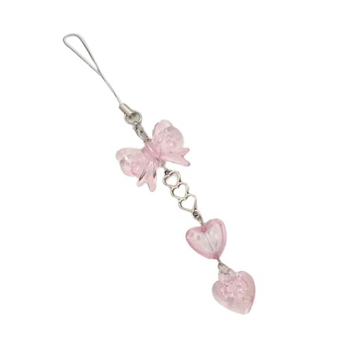 Fashion Bowknot Chain Bead Bag Pendant for Cellphone Wallet Backpack Decoration