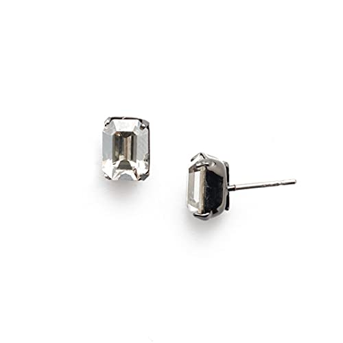 Sorrelli Mini Emerald Cut Stud Earrings, Gunmetal Finish, Golden Shadow One Size, Eby42Gmgns #TOP17