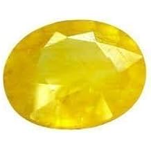 Yellow Sapphire Pukhraj 7.25 To 6.5 Ratti Certified Energized Loose Gemstone For Men-B0CPXXTWZD