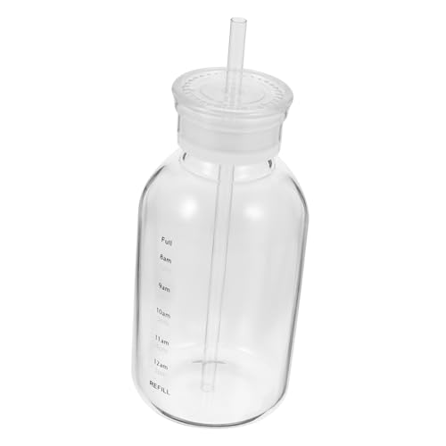 HOLIDYOYO Multi-use Straw Cup Large Glass Water Bottle Tumbler with Lid for Juice Milk Tea