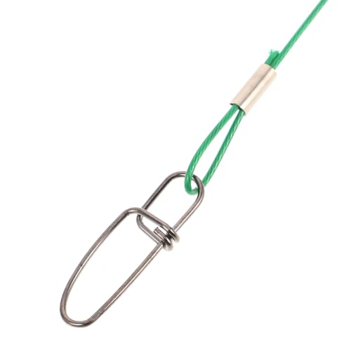 KALLORY 10pcs Steel Wire Fishing Leaders 150lb Verde 50cm miniatura 3