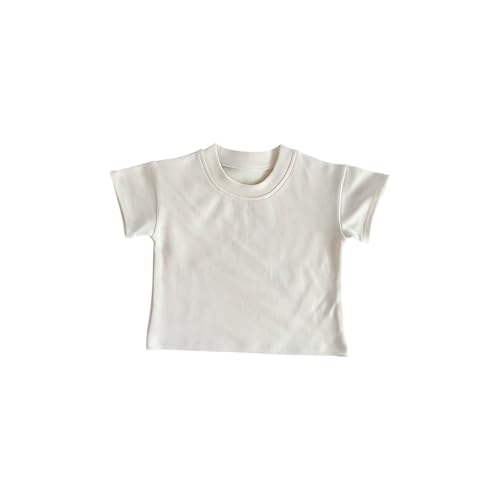 Baby Girls Toddler T-Shirt Short Sleeve Solid Color Crew Neck Summer Casual Tee Cotton Comfort Kids Tops Clothes