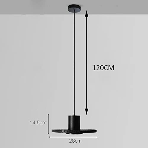 Lámpara de araña de disco volador ultrafina E27 para iluminar techos bajos en piedra negra 5
