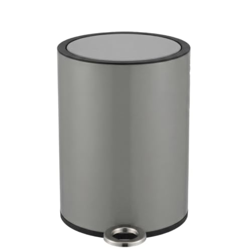 FurnitureXtra™ Modern Style Powder Coated Soft Close Pedal Bin, Plastic Inner bucket, ABS lid (Grey 3L)