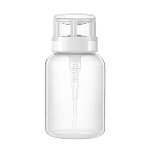 Vilgftyiet 200 ml leere Flüssigkeitsspenderflasche mit verschließbarer Pumpe, tragbarer Druckbehälter für Aceton, Reiniger, Nagellackentferner und Make-up-Entferner, professionelles Maniküre-Werkzeug