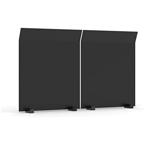Flehomo Adjustable Fireback with Painted Black, Flexible Angle Fireplace Heat Reflect, Firebox Protection, Heat Shields, Classic Fireplace Decoration, 17 x 13 inch, 2 Pack, Max 26 inch Total Width Cover