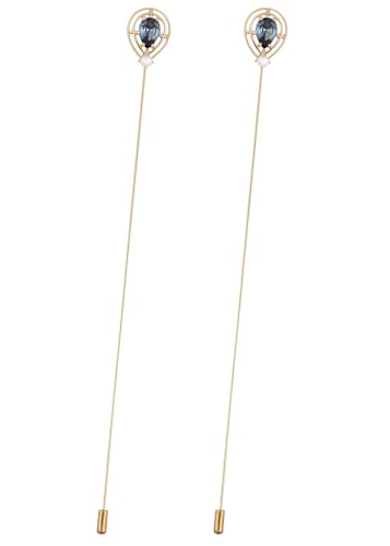 Image of Alilang Antique Vintage Hat Pin Classic Long Handle Geometric Hatpin Stick Lapel Pins for Women, Men, Pack of 2 /3