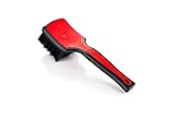 Detail Factory - ProGrip Interior Scrub Brush - Soft Bristles - Rubber Grip for Maximum Stability and Comfort - Curved Head Profile for Better Clearance - Red