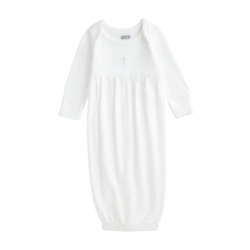 Mud Pie Unisex Baby Crochet Cross Christening Gown, Premature