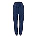 Womens Cargo Sweatpants Fall Fashion Baggy Soft Comfy Casual Drawstring Fleece Joggers with Pockets Y2k Clothes Navy