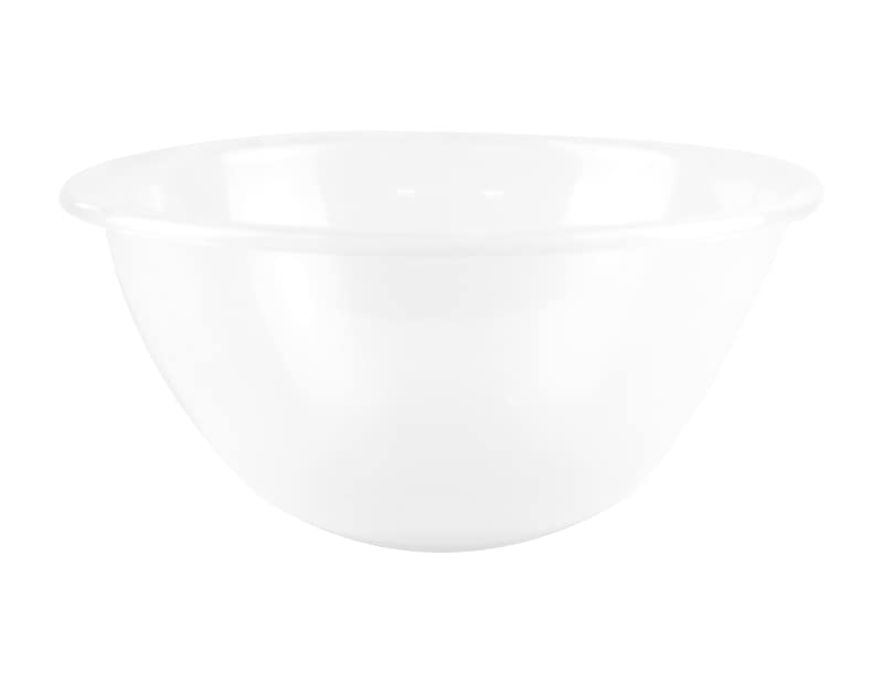 Gem Imports LTD Round White Plastic Mixing Bowl (28 cm) 1 Piece - Durable, Ideal for Cooking & Baking Needs