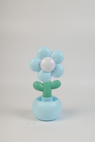 Image of Lexton 9 Inch Rechargeable Flower LED Table Lamp with Pen Holder | Cute Kids Study Desk Lamp, 2 Light Modes, USB Charging Port, Switch Control & Eye-Care Reading Light for Bedroom & Study Table