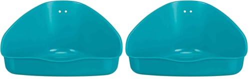 TRIXIE Bac à litière d'angle pour rongeurs - recyclé - diverses Couleurs - Choix aléatoire - L 16 x H 7 x P 12/12 cm - 6254 (Lot de 2)