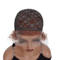 Perruque courte bouclée rousse avec frange pour changer de style