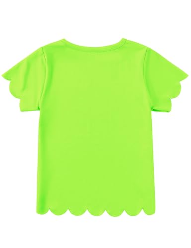 Noomelfish Girls Short Sleeve Scalloped Edge T-Shirts Casual Cute Summer Tee Tops Blouse (5-12 Years)2