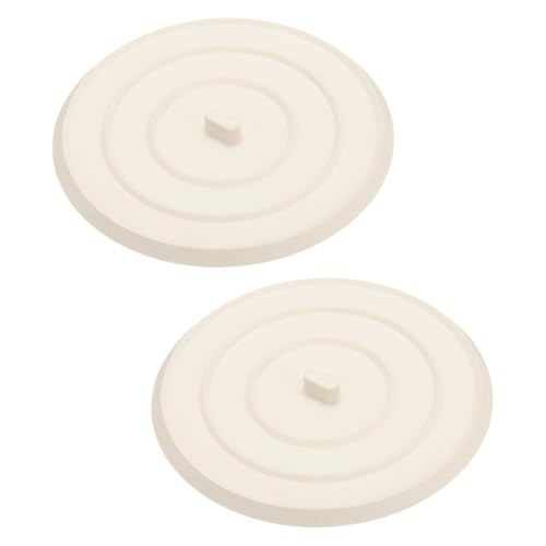 QUARKZMAN 2 Piezas Tapones De Desagüe, Tapones De Goma para Bañera Y Lavabo con Anillo Colgante para Bañera Cocina Baño (Blanco - 4-1/2')