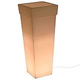 danieli lampada vaso luminoso da giardino oak a led | in resina anti-ingiallimento | luce bianco caldo 2700 k| led ip67 | made in italy | trasformatore ip20 da 1,1 mt | cm 40x40x100| kg 6,5