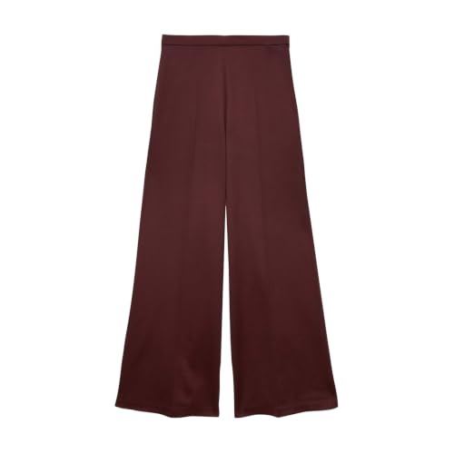 Image of Marks & Spencer Solid Wide Leg High Rise Elasticated Trousers