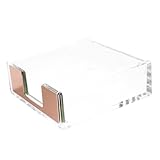 OSALADI Transparenter Notizblockhalter aus Acryl Schreibtisch Organizer für Notizen Visitenkarten und Büroklammern Robuster Memo Spender für Büro und Zuhause