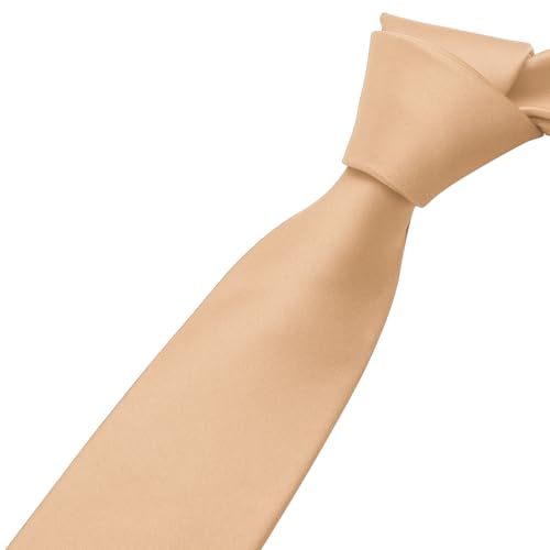 Image of KOOELLE Men's Ties Solid Pure Color Plain Neckties Formal Black Ties For Men