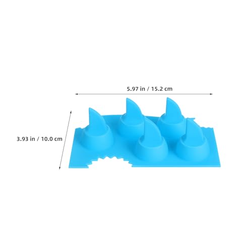 Molde de hielo silicona con forma de aleta de tiburón 6 piezas miniatura 2
