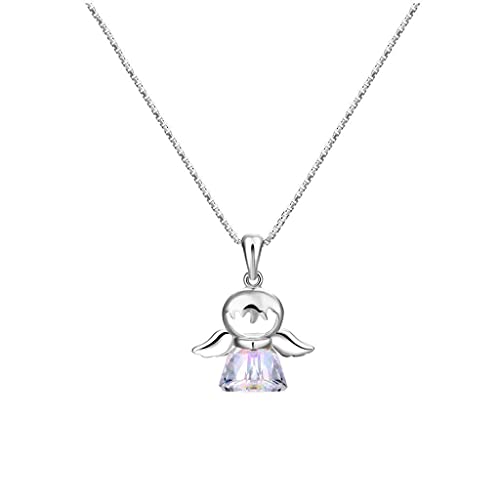 Collier en argent 925 avec pendentif ange au tempérament haut de gamme