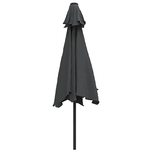 Parasol d'extérieur acier 300 cm anthracite et LED : la référence d'un ombrage haut de gamme