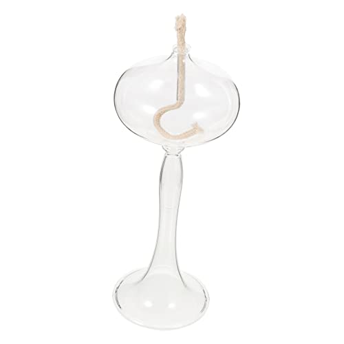 MINAOLULUS Glass Oil Lamp for Indoor Use Vintage Kerosene Lantern with Wick for Bedroom and Emergency Lighting Solution