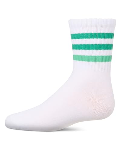 MeMoi Girls' Two Tone Varsity Stripe Crew Socks2