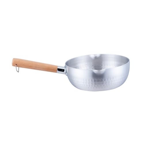 Alipis Olla de Leche Pequeña Acero Inoxidable con Mango de Madera Antideslizante para Leche Sopas Fideos Instantáneos y Salsas para Cocina Diaria