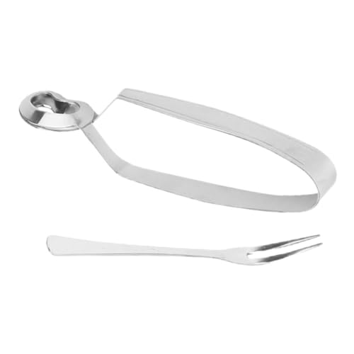 ARTSEWPLY Pinze e Forchetta Lumache in Acciaio Resistente Utensili da Cucina per Ristorante e Casa Impugnatura Comoda e Design Speciale per Servire Escargot senza Sporcare le Mani