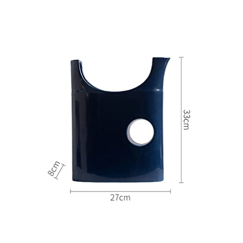 Vase géométrique bleu moderne pour sublimer vos bouquets de fleurs séchées - 3