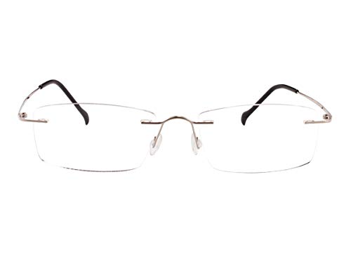 Agstum Pure Titanium Rimless Frame Hinged Optical Eyeglasses Frames