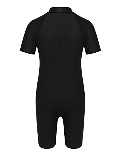 Kids Boys Girls One Piece Rash Guard Swimsuit Front Zip Short Sleeve Sport Swimwear Bathing Suit UPF 50+2