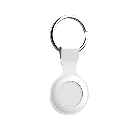 (1 Pack) Auyuiiy Secure Holder mit Schlüsselanhänger aus Silikon kompatibel mit AirTag ,A-Weiß Cover