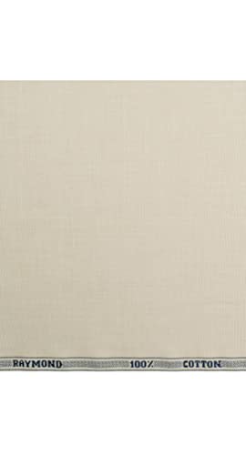 Image of Raymond 100% Cotton Fabric (All Weather Fabric, Unstitched Premium Fabric, Solid, Less Wrinkles) (Off White, 3.5 Meters for Kurta Pajama)
