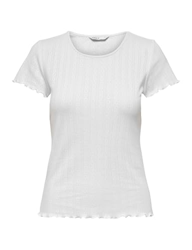 ONLY Damen Onlcarlotta S/S Top JRS Noos, Weiß, M