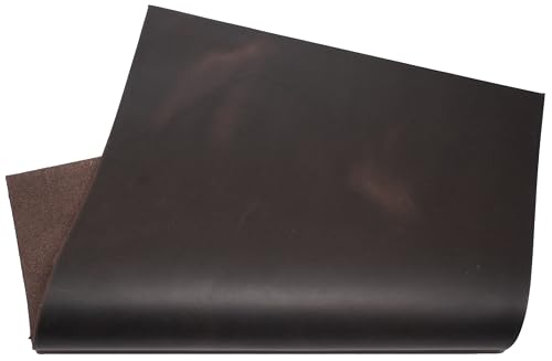 Marca: HAPPER STUDIO HAPPER STUDIO Pelle di manzo Pull-Up Crazy Horse da 1,6 mm di spessore. Foglie di vero cuoio per artigianato. (A2 (420 x 594 mm), Marrone scuro, 1)