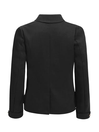 TiaoBug Kids Girls Blazer Jacket Long Sleeve Lapel Collar School Uniform Coat with Inner Pocket Casual Blazers Suit4