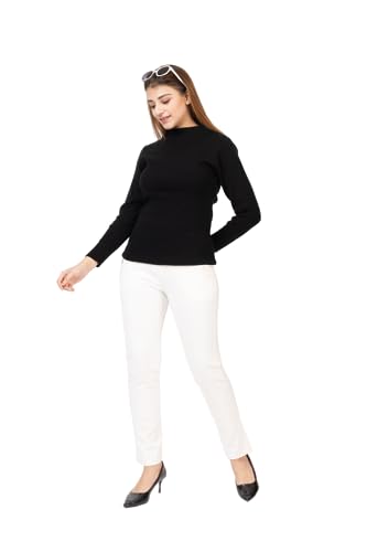 Image of TWENTY ME Winter Wear Casual Solid Acrylic Soft & Warm High Neck Skivvy for Women's